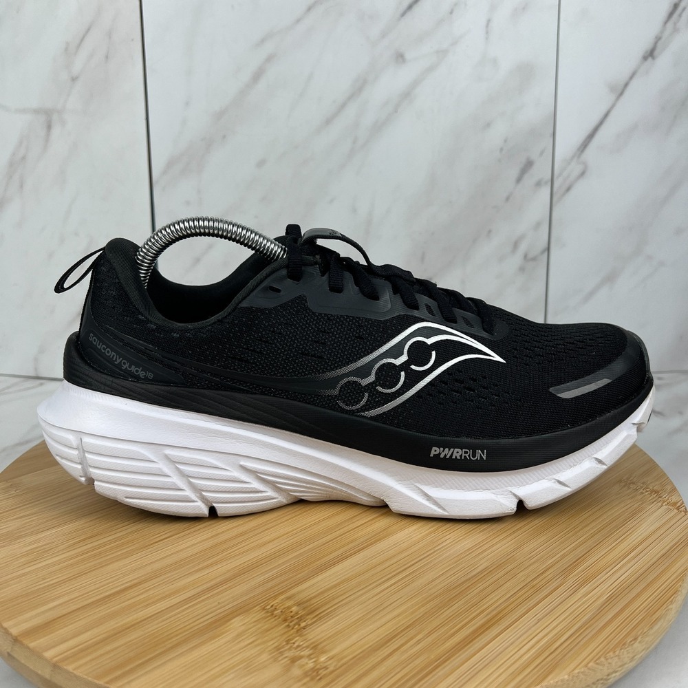 Saucony Guide 18 Mens Size 9 Black White Running Sneakers Shoes S20998-100